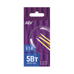 Лампа filament, шар, G45, белый свет, 5Вт, E14, 4000K, 545Лм, 32358 7, REV