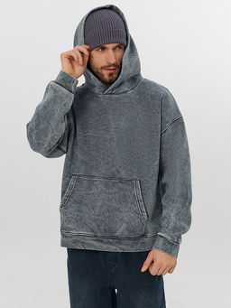 Теплое худи мужское серое с начесом - Mark formelle фото 8