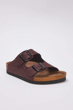 Koyu Kahverengi Suet Cift Tokal? Kad?n Terlik TAKSS24TE00004