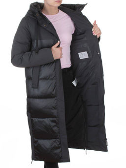 A81 DK. GRAY/GREEN Пальто зимнее женское (200 гр. холлофайбер)