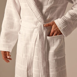 Халат вафельный мужской SL HOME: Chess «Блан де Блан», размер S, хлопок 100%, белый