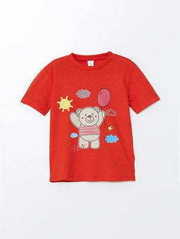 Bisiklet Yaka K?sa Kollu Bask?l? Erkek Bebek Ti??rt