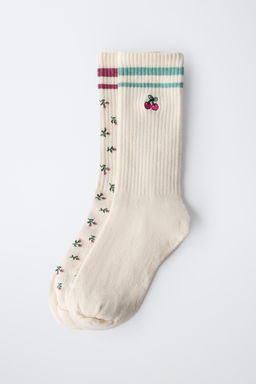 2-PACK OF LONG SOCKS WITH FLORAL BANDS - Zara фото 8