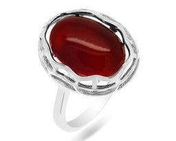 Кольцо из серебра сердолик, МЦВА173