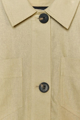 LINEN BLEND CROPPED JACKET - Zara фото 18