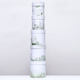 Набор круглых коробок 5 в 1 «Простая нежность», 19.5 × 19.5 - 14×14 см