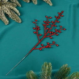 Цена за 4 шт. Декор блеск «Веточка с шариками», 12×25 см, МИКС