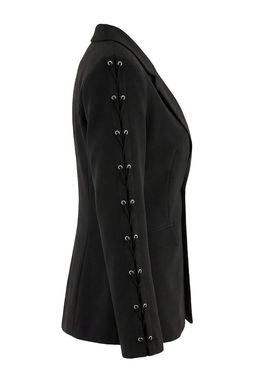 Siyah Kollar? Kusgozu Detayl? Dokuma Fitted/Vucuda Oturan Blazer Ceket TWOSS26BC00016 - Trendyolmilla фото 6
