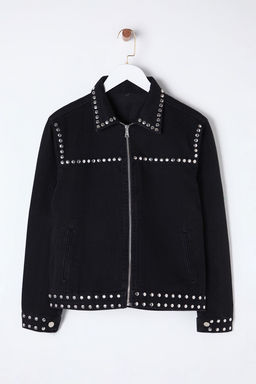 Siyah Gumus Trok Tasl? Denim Ceket TWOSS25CE00019 - Trendyolmilla фото 6