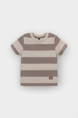 Crockid _ КР 302374/бежевый,коричневый,полоска к552 фуфайка (футболка) д/мал яс  фото 2