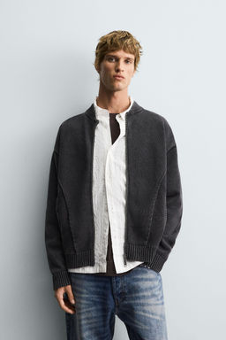 WASHED KNIT BOMBER JACKET - Zara фото 2