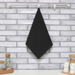 Полотенце Доляна цв. черный 35х60 см, 100% хл., крупная вафля 220 г/м2