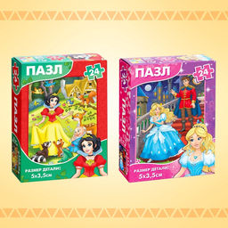 Пазлы большой набор 10в1, 24 детали в каждом пазле
