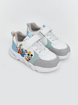 Mickey Mouse Bask?l? Taban? I??kl? Erkek Bebek Spor Ayakkab?