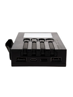 Внешний портативный аккумулятор 10000 мАч, 10 W, 2USB, Type-C, фонарик, солнечная панель, чёрный - Simaland фото 11
