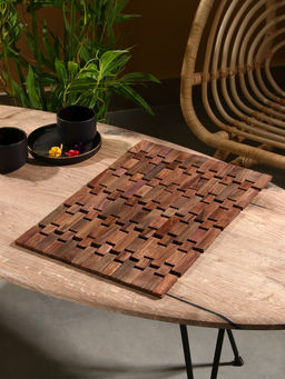 Коврик из тикового дерева, 40×30×0.7 см