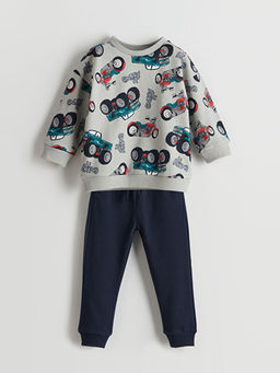 Bisiklet Yaka Erkek ?ocuk Sweatshirt ve E?ofman Alt 2li