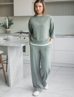 Свитшот свободный из петельчатого футера двухнитки с эластаном - Vilatte фото 5