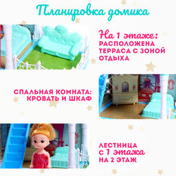 Кукольный домик Сказочная жизнь с куклой, питомцем и аксессуарами, свет - Simaland фото 3