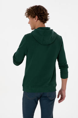 Erkek Regular Fit Kap__onlu Koyu Ye_il Basic Sweatshirt - U.s. polo assn фото 5