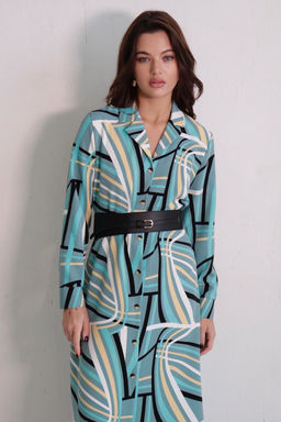 Платье-рубашка с английским воротником принт - Martichelli фото 371