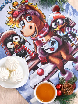 Полотенце вафельное "Чудеса" р.45*60