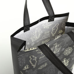 Цена за 2 шт. Сумка хозяйственная «Корабли», без застёжки, чёрная