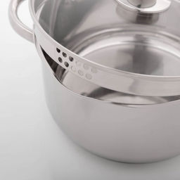 Кастрюля Magistro Klimena, 4.6 л, AISI - 201, крышка-дуршлаг, носик для слива, капсульное дно, индукция, нержавеющая сталь  фото 4