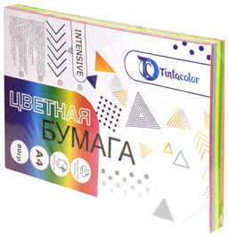 Бумага цветная д/печати Tintacolor МИКС А4 80 г/м2 250 л. интенсив ассорти