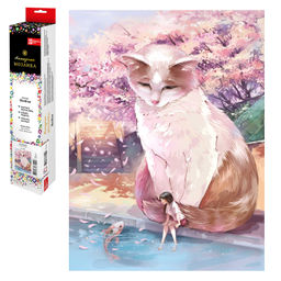 Алмазная мозаика арт. 65561 / 50 КОТ В САКУРЕ, размер: 30*40 см,