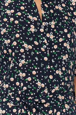 Siyah Cicek Desenli Y?rtmacl? Dokuma Gomlek Elbise TWOSS23EL02397 - Trendyolmilla фото 5