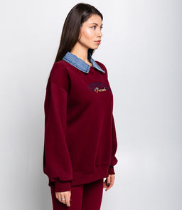 Свитшот #КТ885 (1), тёмно-бордовый