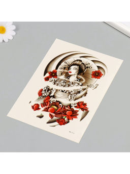 Цена за 2 шт. Переводная тату на тело цветная Женщина Сакура, 26.1?14.6 см