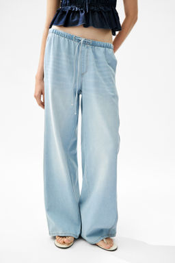 Pantal?n denim con cord?n de ajuste - H&m фото 5