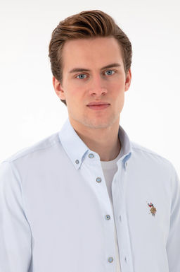 Erkek A__k Mavi Uzun Kollu Basic G_mlek Sepette S_rpriz _ndirim - U.s. polo assn фото 2