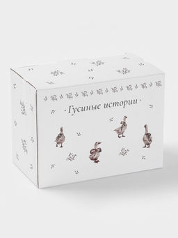 Маслёнка Доляна «Гуси», 17×12×8.5 см, доломит, белая