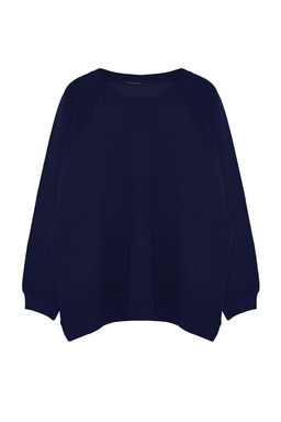 TRENDYOL MAN Lacivert Buyuk Beden Bisiklet Yaka Oversize/Genis Kesim Ici Polarl? Sweatshirt TMNAW24AO00007 - Trendyolmilla фото 31