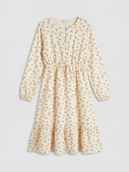 Bisiklet Yaka Desenli K?z ?ocuk Elbise