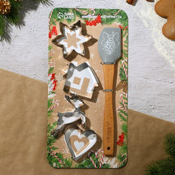 Формы для выпечки новогодние Рождество, набор 4 шт. + лопатка