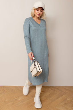 Платье А-346 зеленый гранит