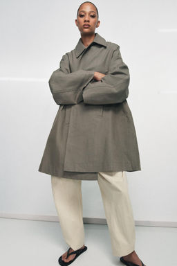 TRENCH OVERSIZE ZW COLLECTION / Gris-Granate - Zara фото 4