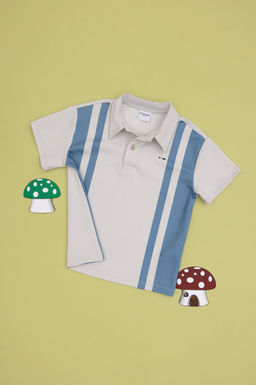 Erkek _ocuk A__k Gri Bisiklet Yaka Ti__rt Sepette S_rpriz _ndirim