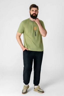 Арт. 613108  Комплект с брюками мужской 48-56 (5 шт) Цвет:верх-хаки,низ-черный