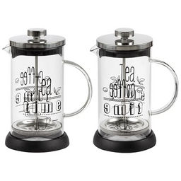 Чайник/кофейник (кофе-пресс) MOMENTO 350 мл из боросиликат. стекла с надписью на корпусе арт.007530 - Mallony фото 3