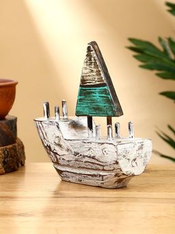 Сувенир «Кораблик», 16×6×17 см, дерево, коричнево-зелёный