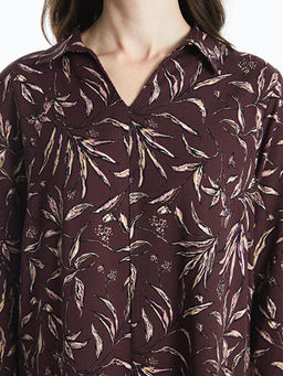 G?mlek Yaka Desenli Elbise