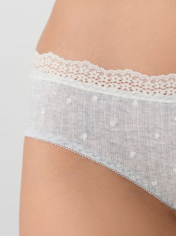 Цена за 2 штуки! Трусы слипы женские серые с принтом в сердечко - Mark formelle фото 5