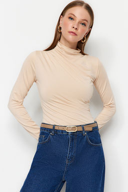 TRENDYOLMILLA Haki Buzgu Detayl? Dik Yaka C?tc?tl? Esnek Orme Body TWOAW24BD00014  фото 3