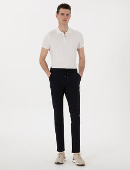 Siyah Slim Fit Jogger Kanvas Pantolon