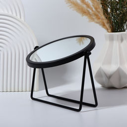 Зеркало настольное PREMIUM MIRROR, d зеркальной поверхности 14.5 см, 20.3×20.5 см, чёрное
